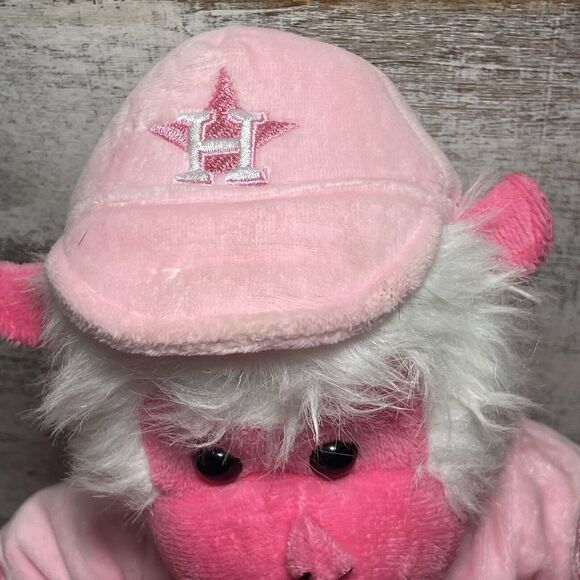 MLB Houston Astros Baseball Rally Monkey Stuffed Plush Doll 18" Pink FOCO - Picture 6 of 16
